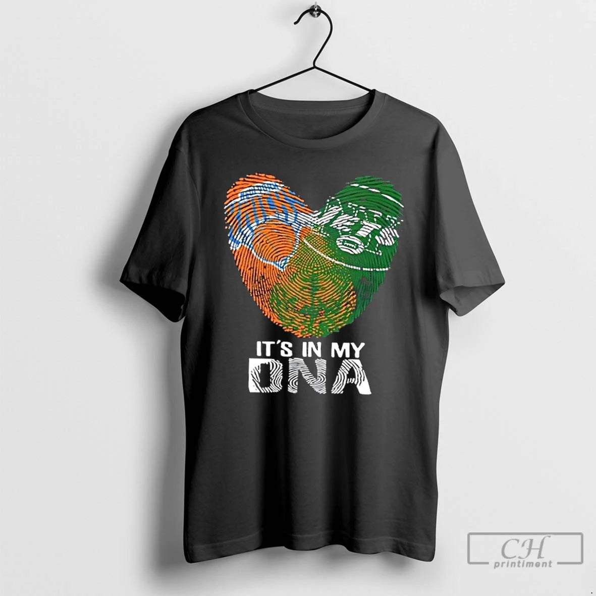 Premium New York City Sports Knicks X Jets Its In My Dna Fingerprint Heart - clothing by TeeHivey.com