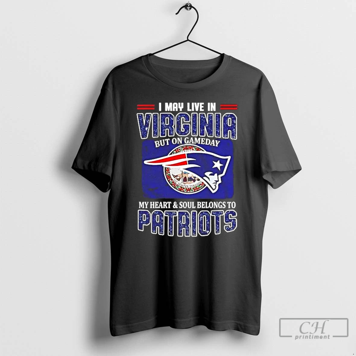 Premium On Gameday My Heart And Soul Belongs To Patriots I May Live In Virginia - clothing by TeeHivey.com