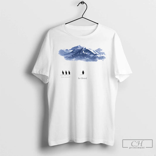 Penguin They Survived He Lived Mountain Graphic - clothing by TeeHivey.com