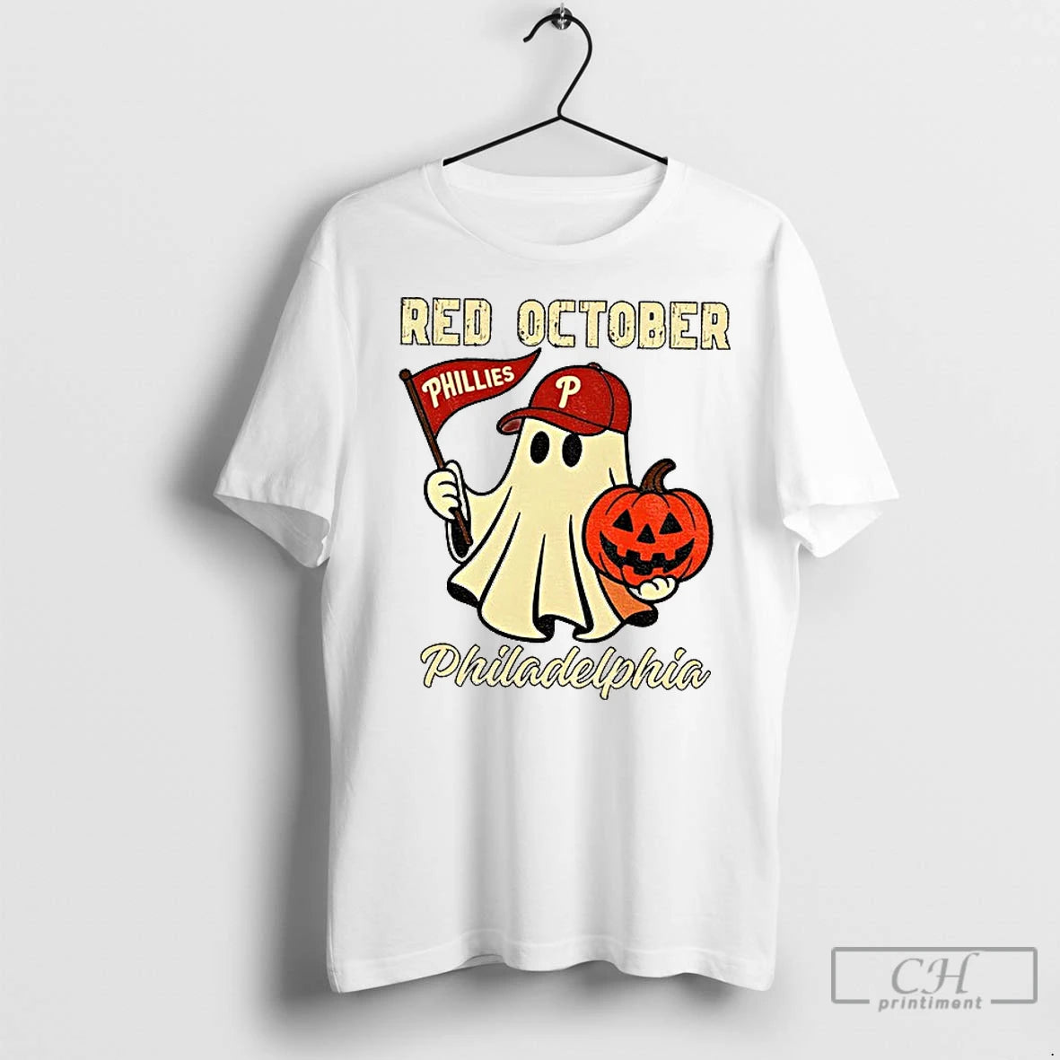 Premium Phillies Halloween Ghost Red October Spooky Baseball - clothing by TeeHivey.com