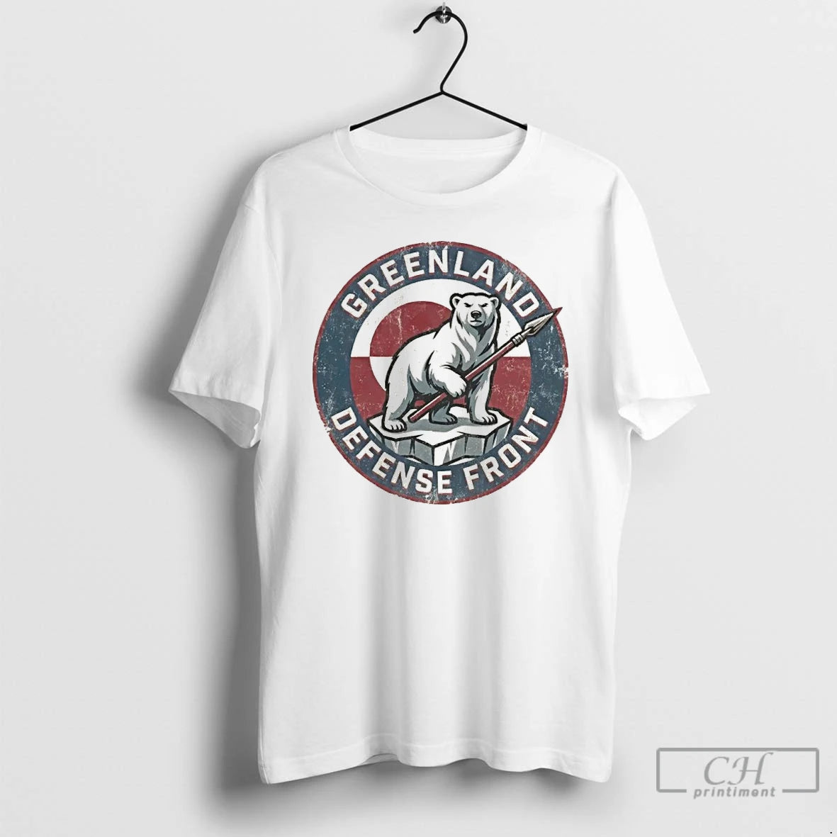 Polar Bear Greenland Defense Front Hands Off Greenland Logo - clothing by TeeHivey.com