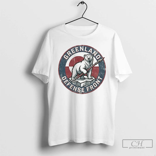 Polar Bear Greenland Defense Front Hands Off Greenland Logo - clothing by TeeHivey.com