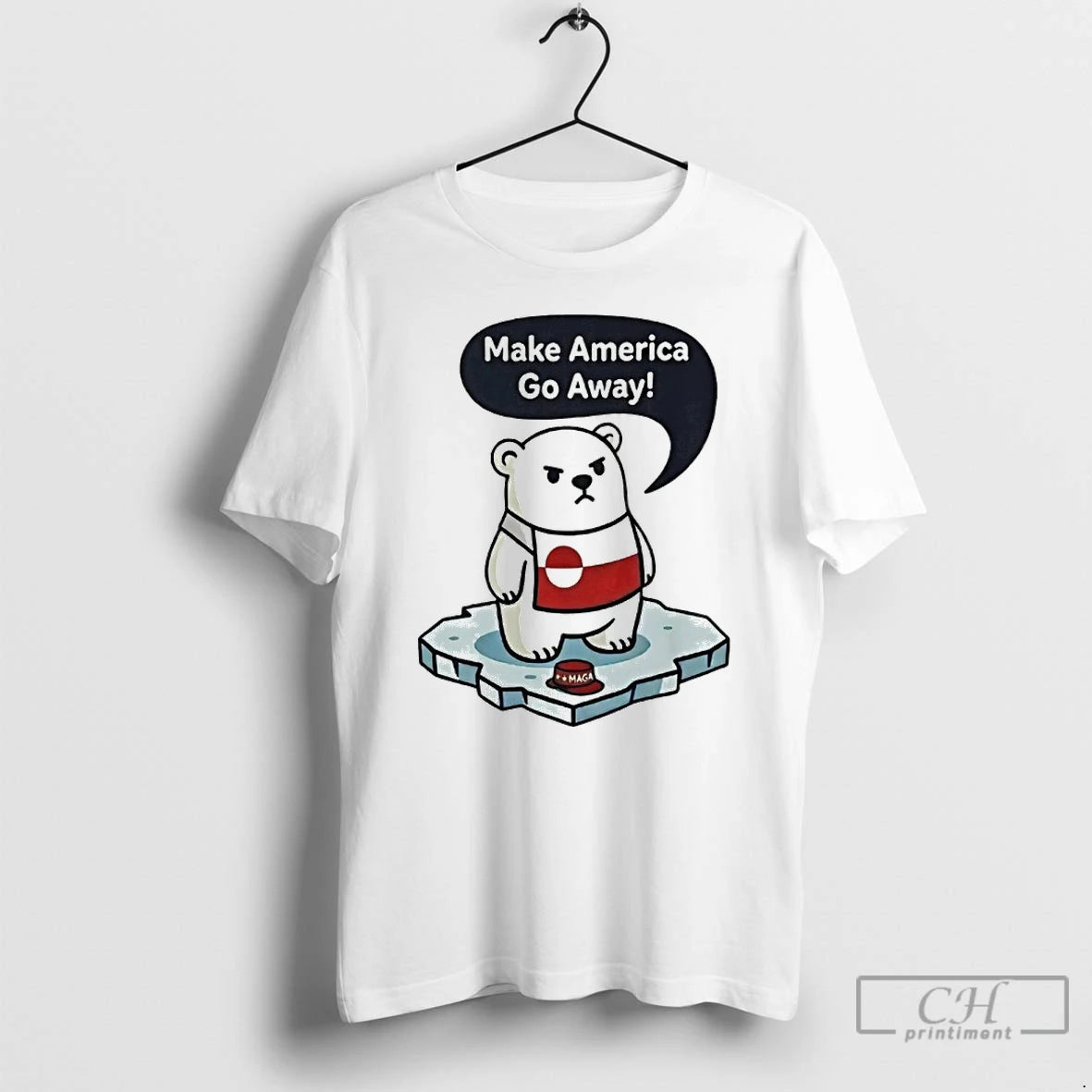 Polar Bear Chibi Make America Go Away Greenland Is Not For Sale - clothing by TeeHivey.com