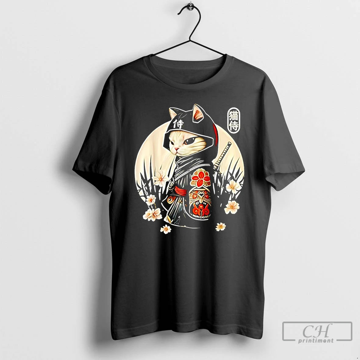 Premium Samurai Cat Graphic - clothing by TeeHivey.com