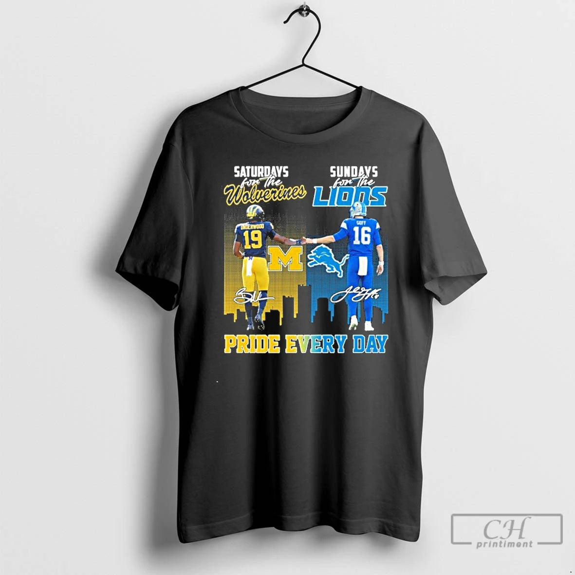 Premium Saturdays For The Wolverines Sundays For The Lions Pride Every Day T Shirts Sweater - clothing by TeeHivey.com