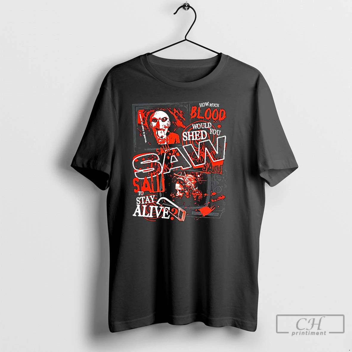 Premium Saw 2004 How Much Blood Would You Shed To Stay Alive Jigsaw I Want - clothing by TeeHivey.com