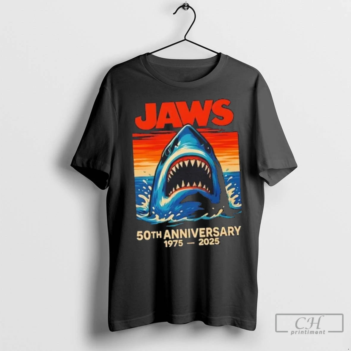 Premium Shark Jaws 50th Anniversary 1975 2025 Retro