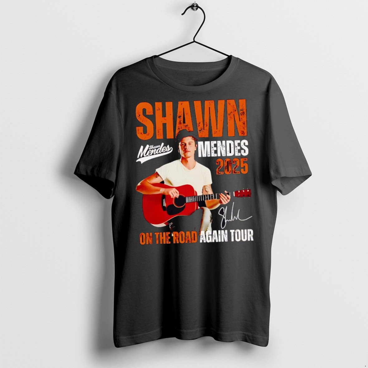 Premium Shawn Mendes 2025 On The Road Again Tour Signature T Shirts - clothing by TeeHivey.com