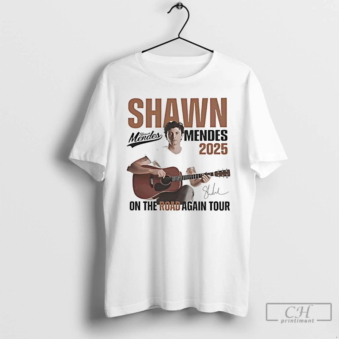 Premium Shawn Mendes On The Road Again Tour 2025 Signature T Shirts - clothing by TeeHivey.com
