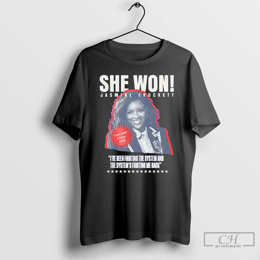 She Won Jasmine Crockett - clothing by TeeHivey.com