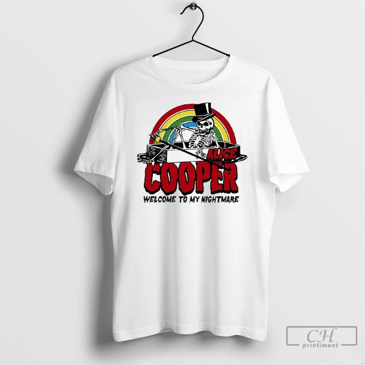 Premium Skeleton Rainbow Alice Cooper Welcome To My Nightmare Horror Halloween