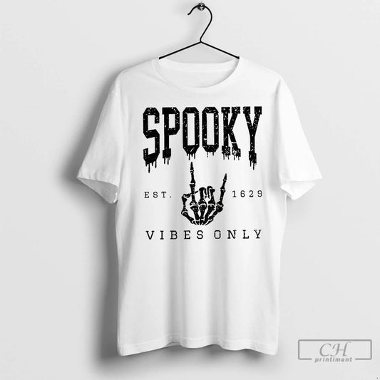 Premium Skeleton Spooky Vibes Only Est 1629 Halloween - clothing by TeeHivey.com