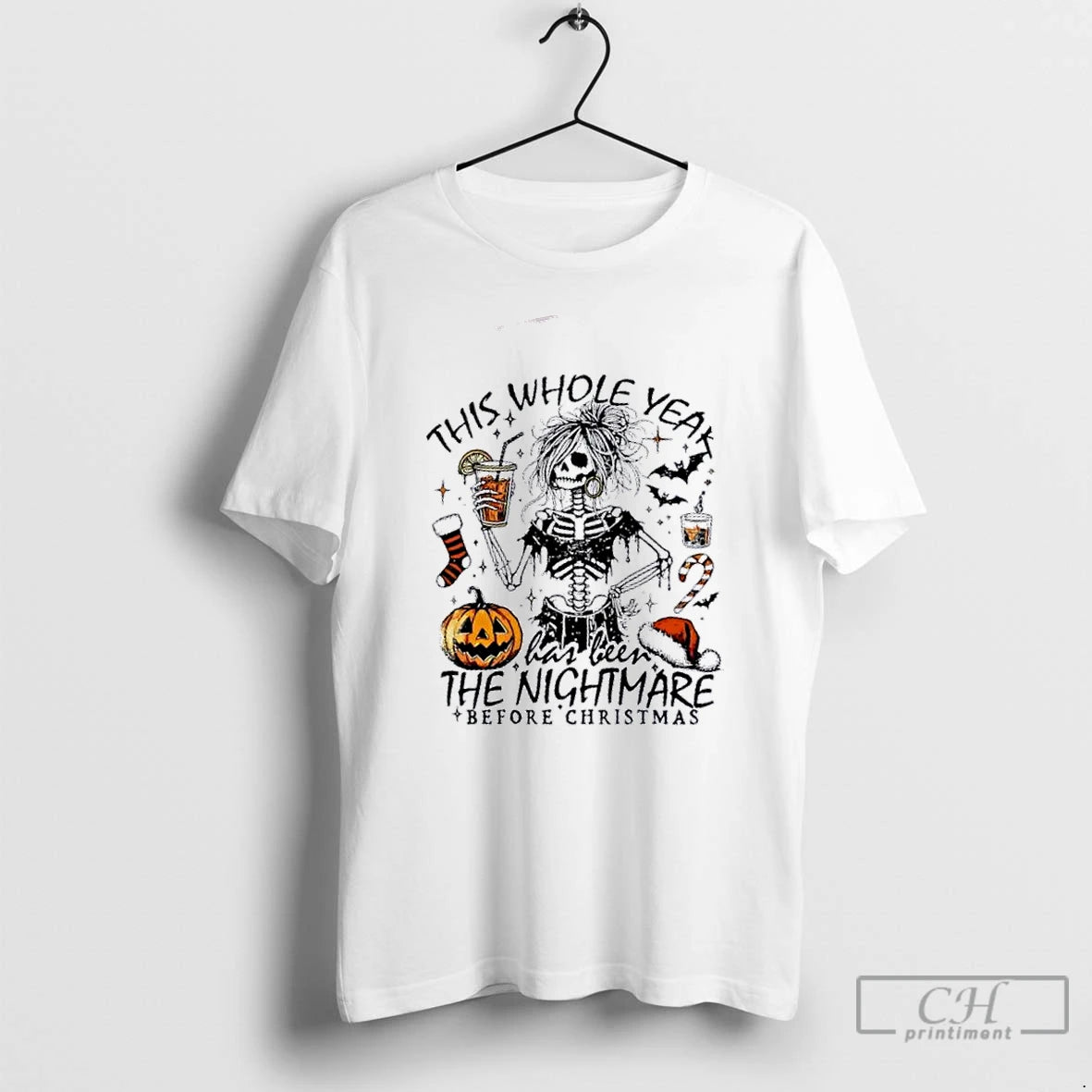 Premium Skeleton This Whole Year Has Been The Nightmare Before Christmas T Shirts - clothing by TeeHivey.com