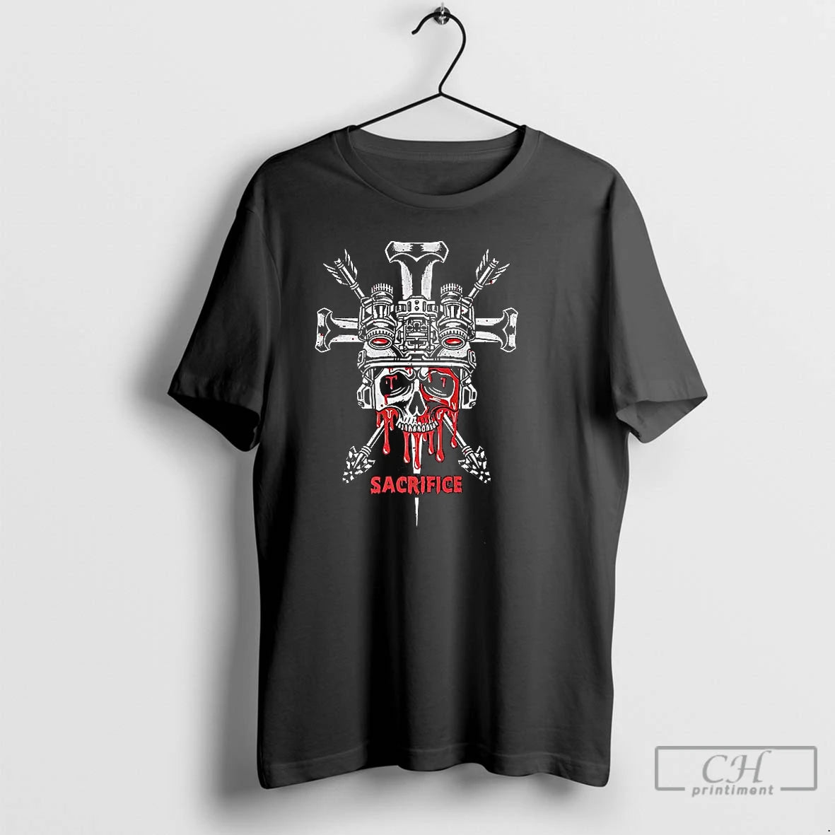 Premium Skull Military Helmet Sacrifice Cross - clothing by TeeHivey.com