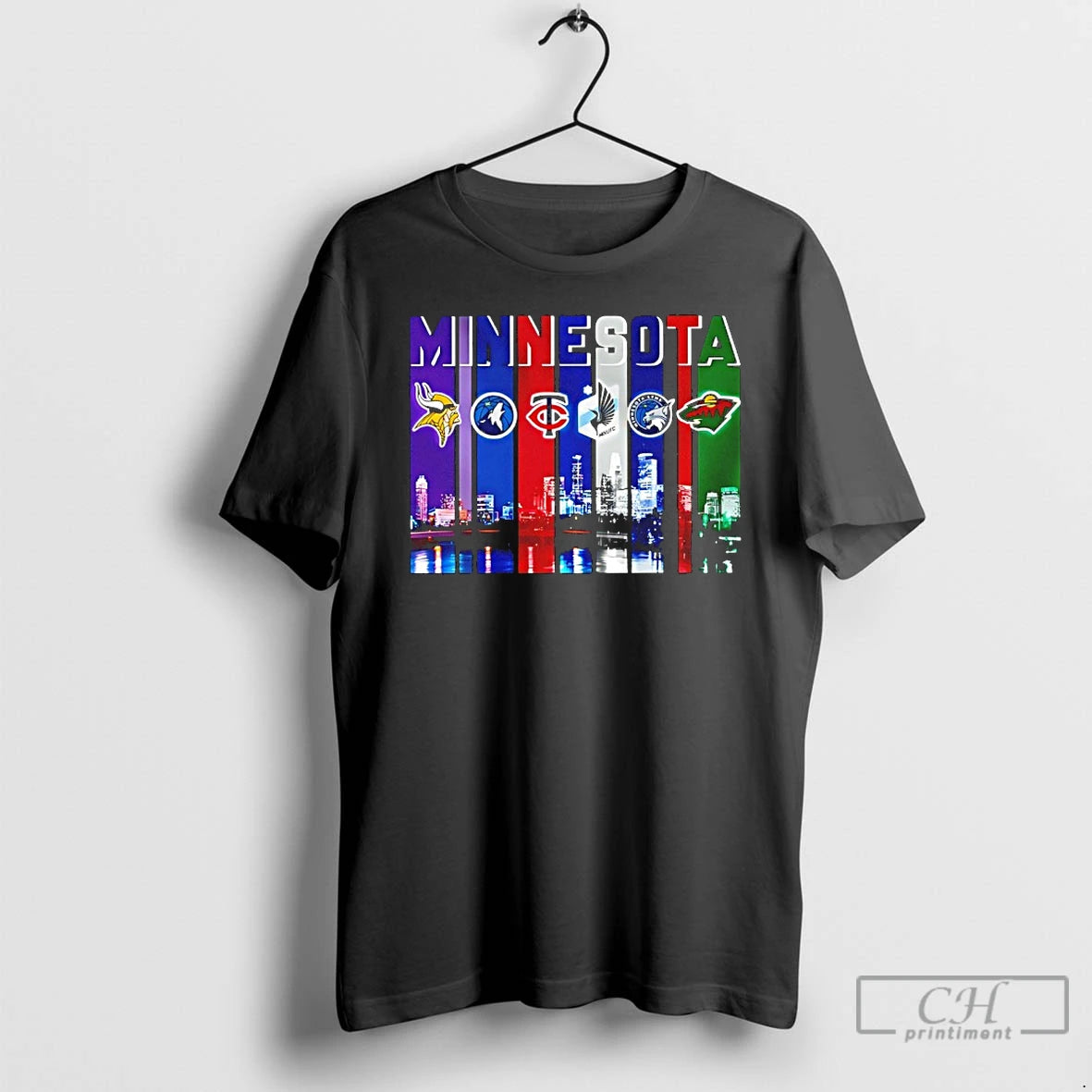 Premium Sports In Minnesota City Skyline T Shirts - clothing by TeeHivey.com