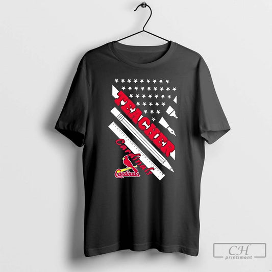 Premium St Louis Cardinals Baseball X Teacher American Flag - clothing by TeeHivey.com