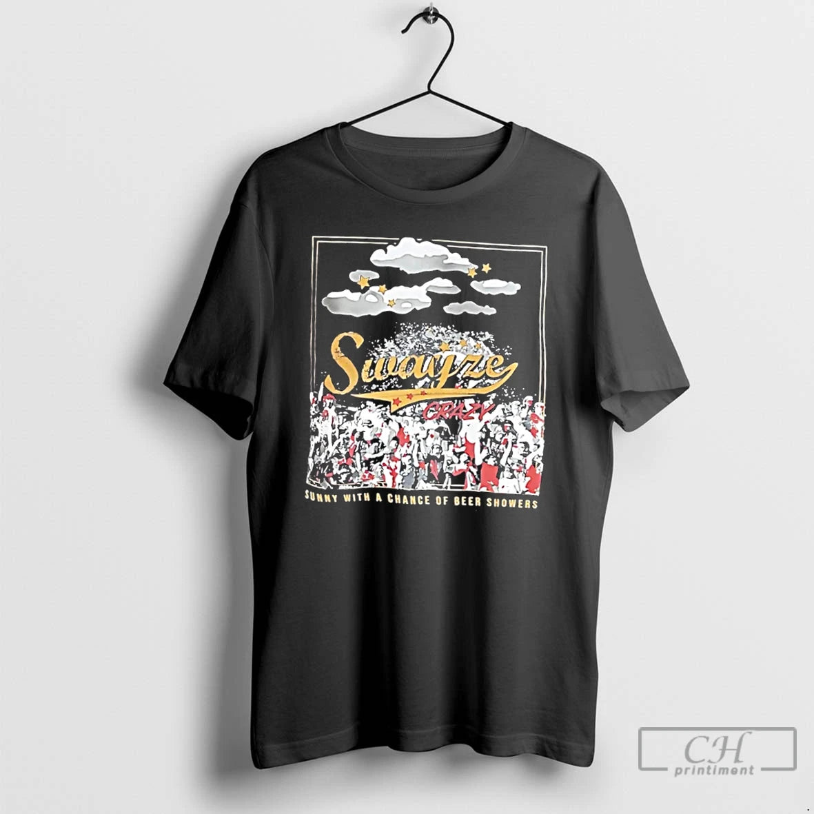 Premium Swayze Crazy Sunny With A Chance Of Beer Showers - clothing by TeeHivey.com