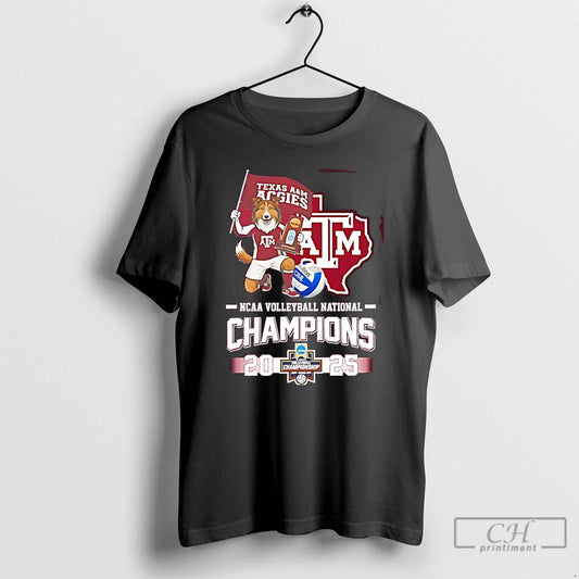 Premium Texas Am Aggies 2025 Volleyball National Champions Mascot Flag - clothing by TeeHivey.com