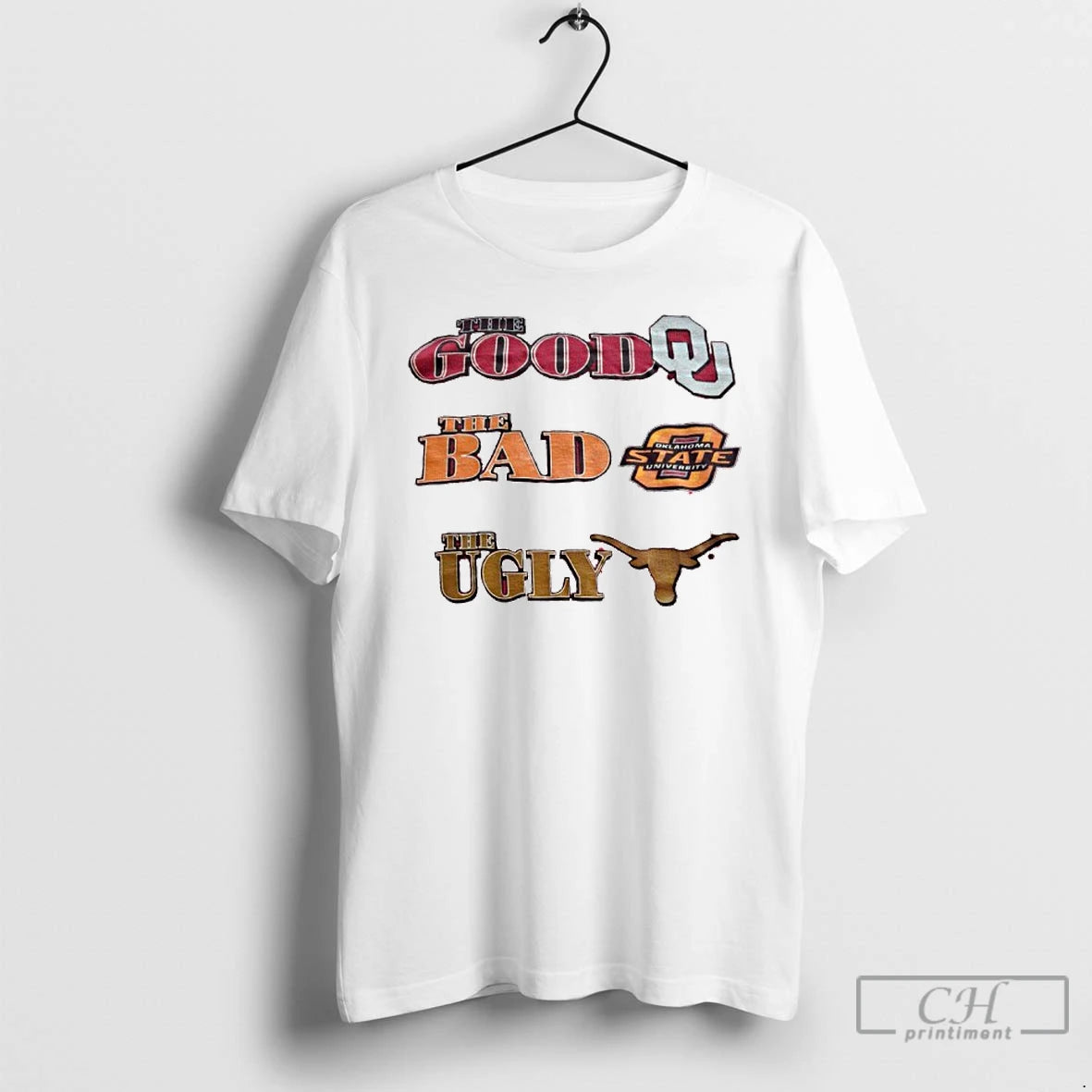 Premium The Good Oklahoma The Bad Oklahoma State The Ugly Texas Longhorns T Shirts - clothing by TeeHivey.com