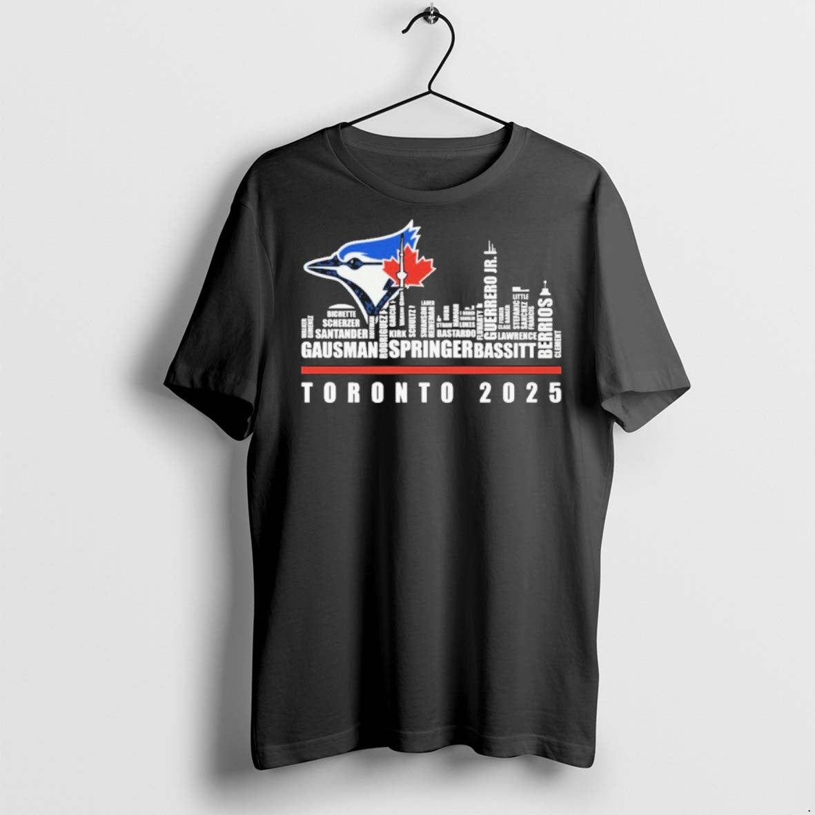 Premium Toronto Blue Jays Skyline Player Name Toronto 2025 T Shirts - clothing by TeeHivey.com