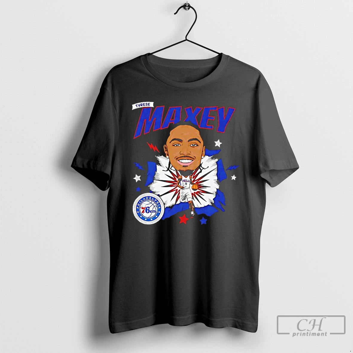 Premium Tyrese Maxey Philadelphia 76ers Caricature - clothing by TeeHivey.com