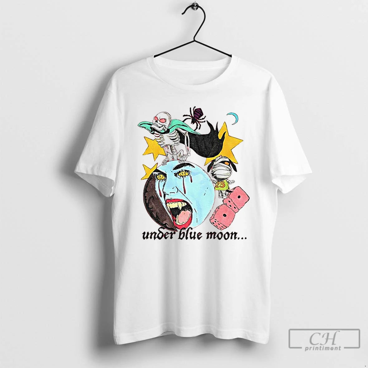 Premium Under Blue Moon Horror Movie Spooky Season Halloween 2025 T Shirts - clothing by TeeHivey.com