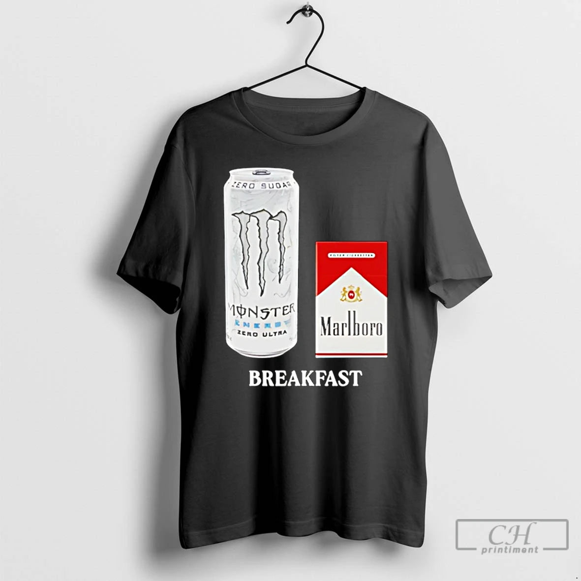 Premium White Monster Marlboro Red Cigarette Breakfast - clothing by TeeHivey.com