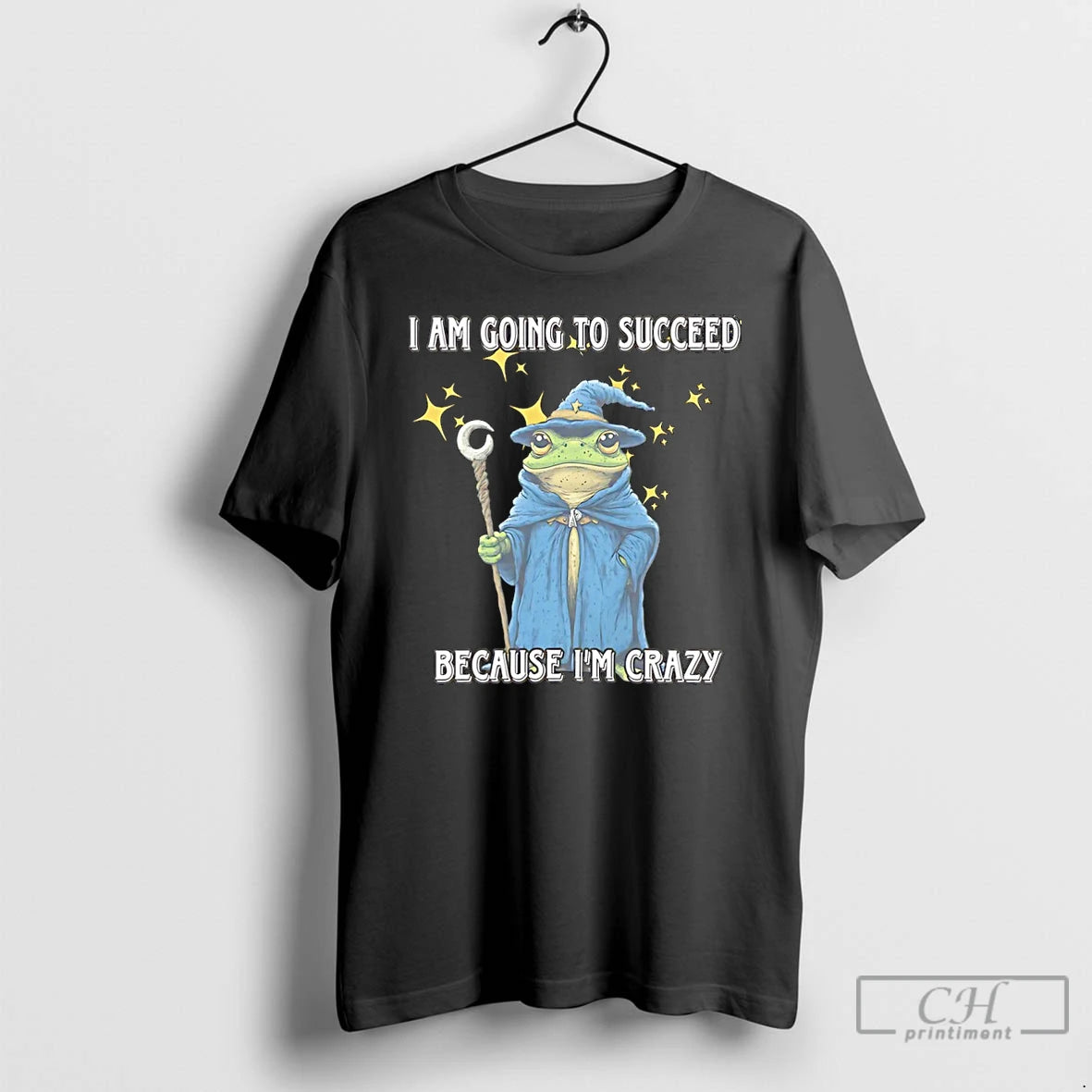 Premium Wizard Frog I Am Going To Succeed Because Im Crazy Christmas T Shirts Sweater - clothing by TeeHivey.com