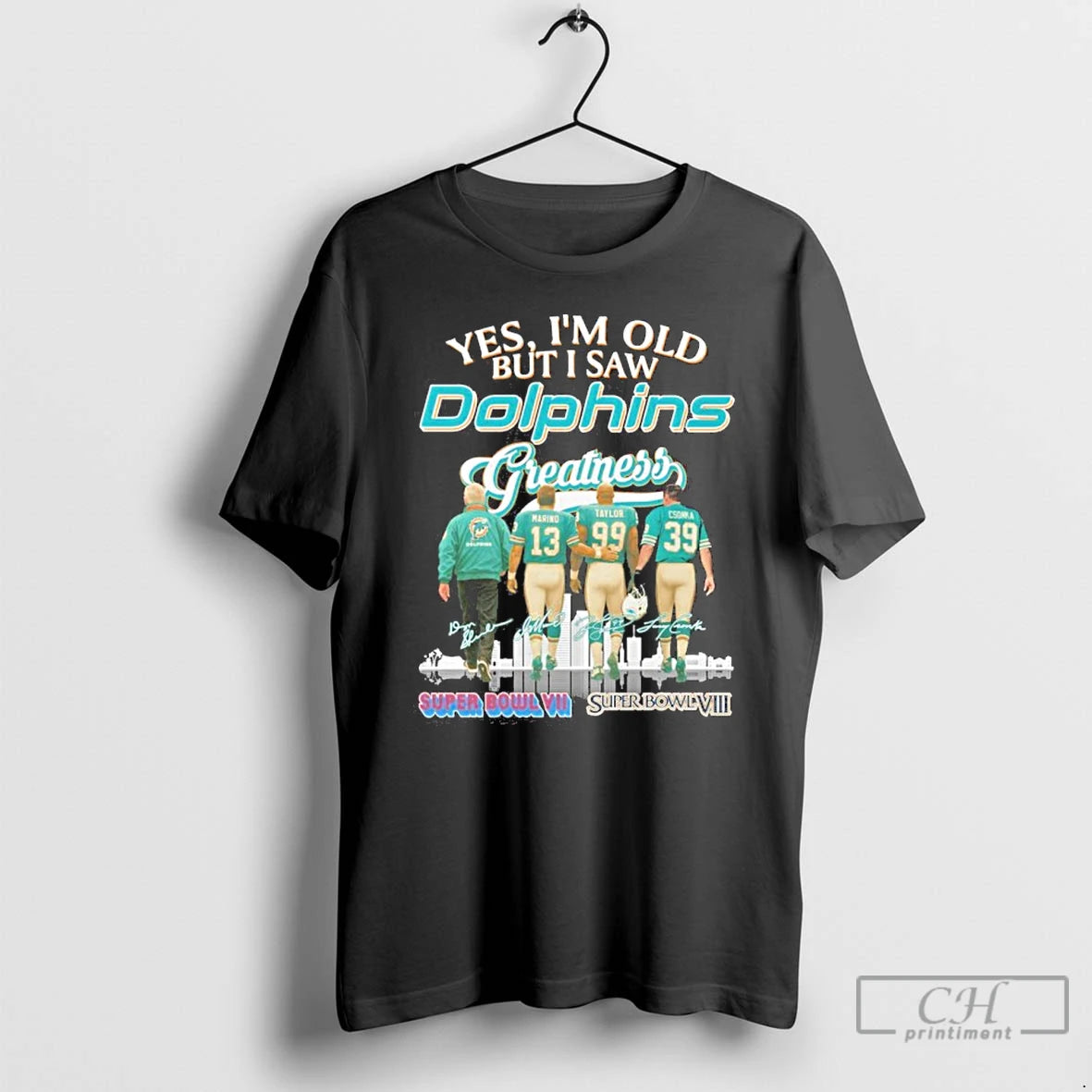 Premium Yes Im Old But I Saw Dolphins Greatness Player Signature City T Shirts Sweater - clothing by TeeHivey.com
