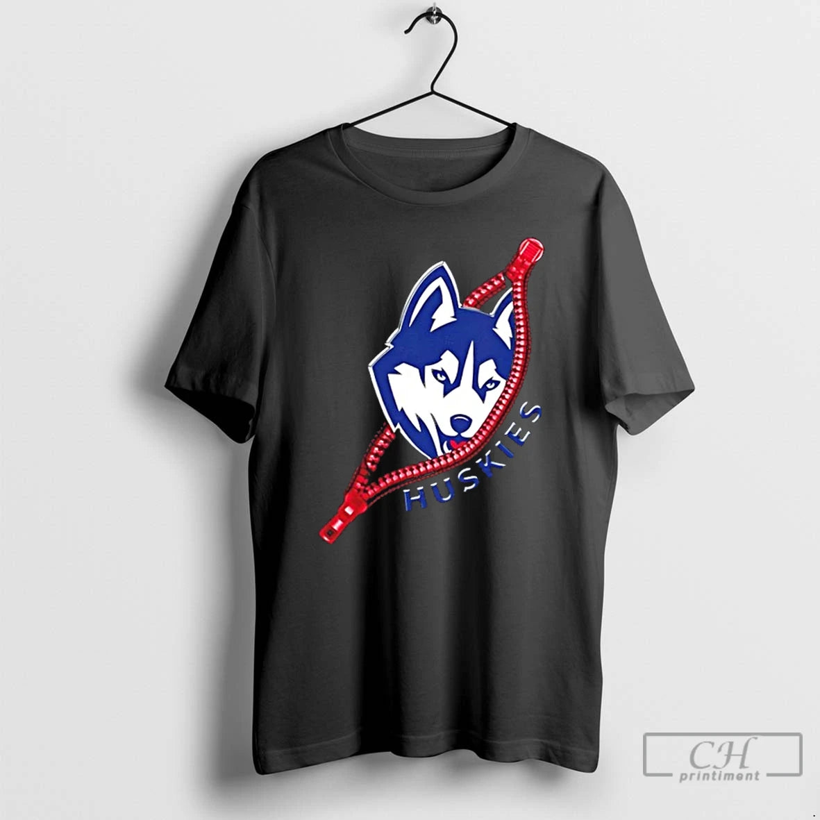Premium Zipper X Connecticut Huskies Football Logo - clothing by TeeHivey.com