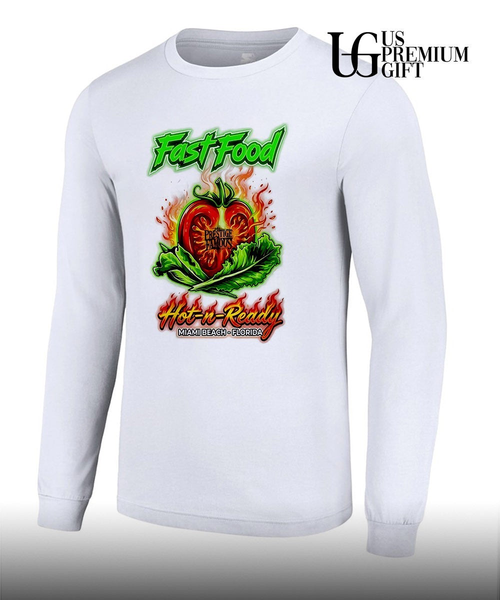 Prestige Famous Fast Food Hot n Ready Miami Beach Florida tomato lettuce shirt