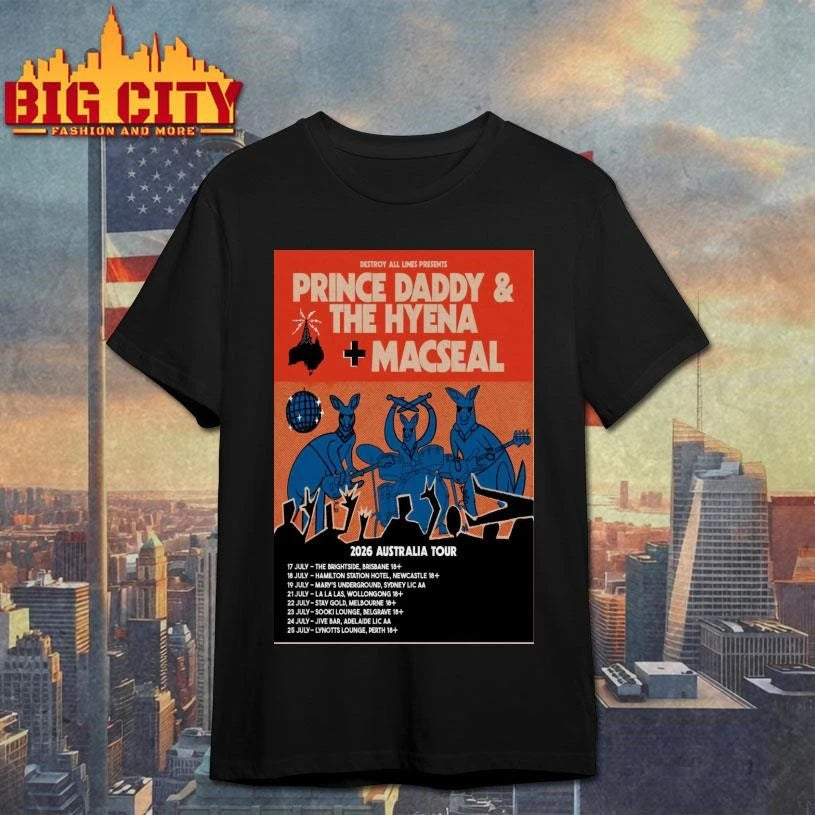 Prince Daddy &amp; The Hyena, Macseal 2026 Australia Tour-Portrait Poster Shirt