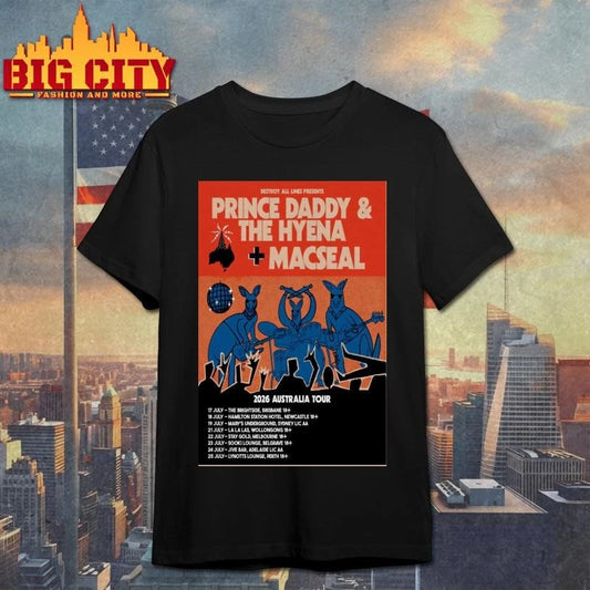 Prince Daddy &amp; The Hyena, Macseal 2026 Australia Tour-Portrait Poster Shirt