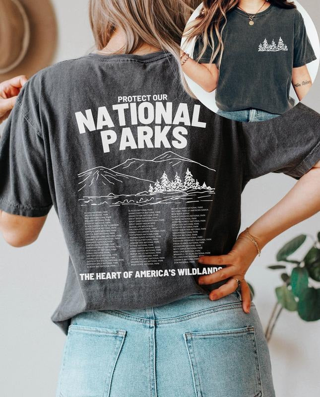 Protect National Parks Retro T-shirt-sweatshirt-hoodie, Park Ranger Mountain Sweatshirt, Environmental Camping Hoodie, Shirt For Women And Men, Gift For Nature Lovers