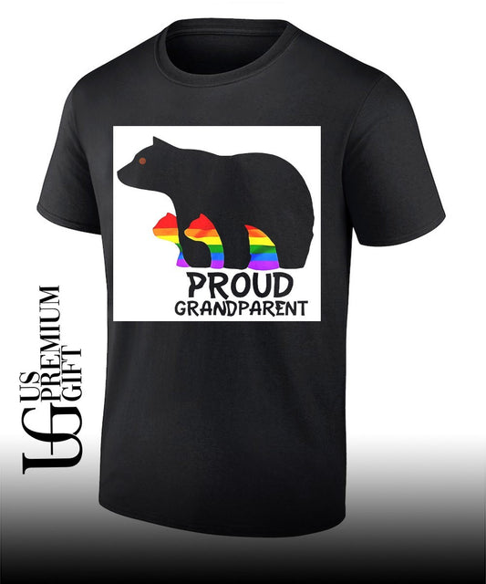 Proud Grandparent Bear Rainbow LGBT Pride Family Support shirt