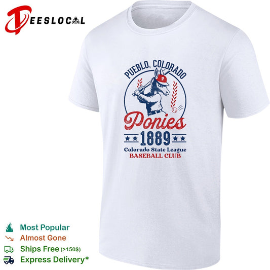 Pueblo Colorado Ponies 1889 Colorado State League Baseball Club donkey mascot vintage art shirt
