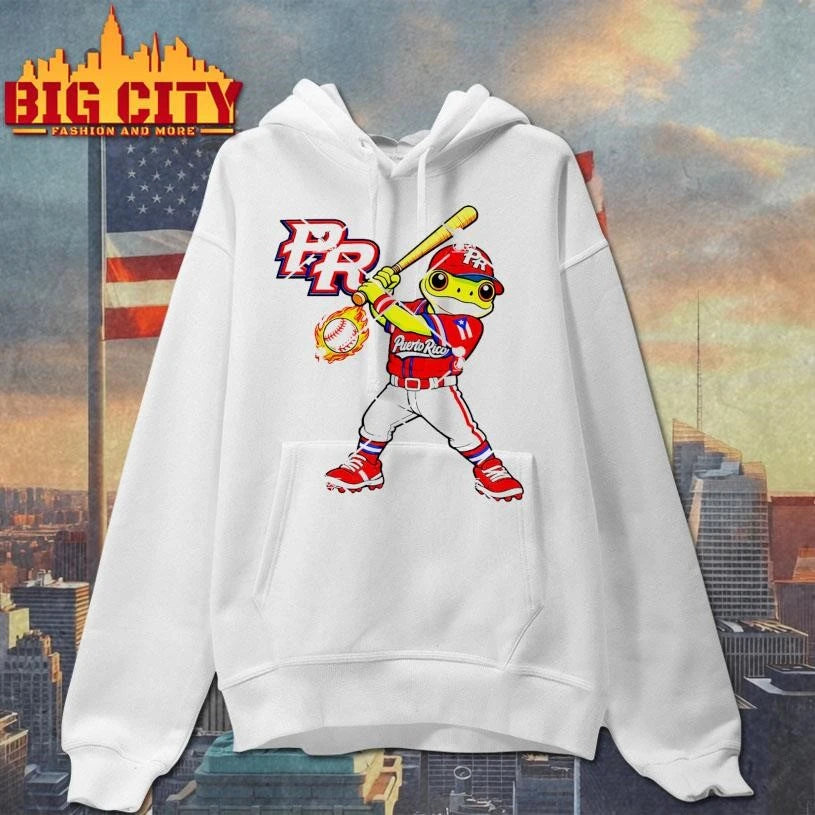 Puerto Rico Frog Baseball Player Shirt