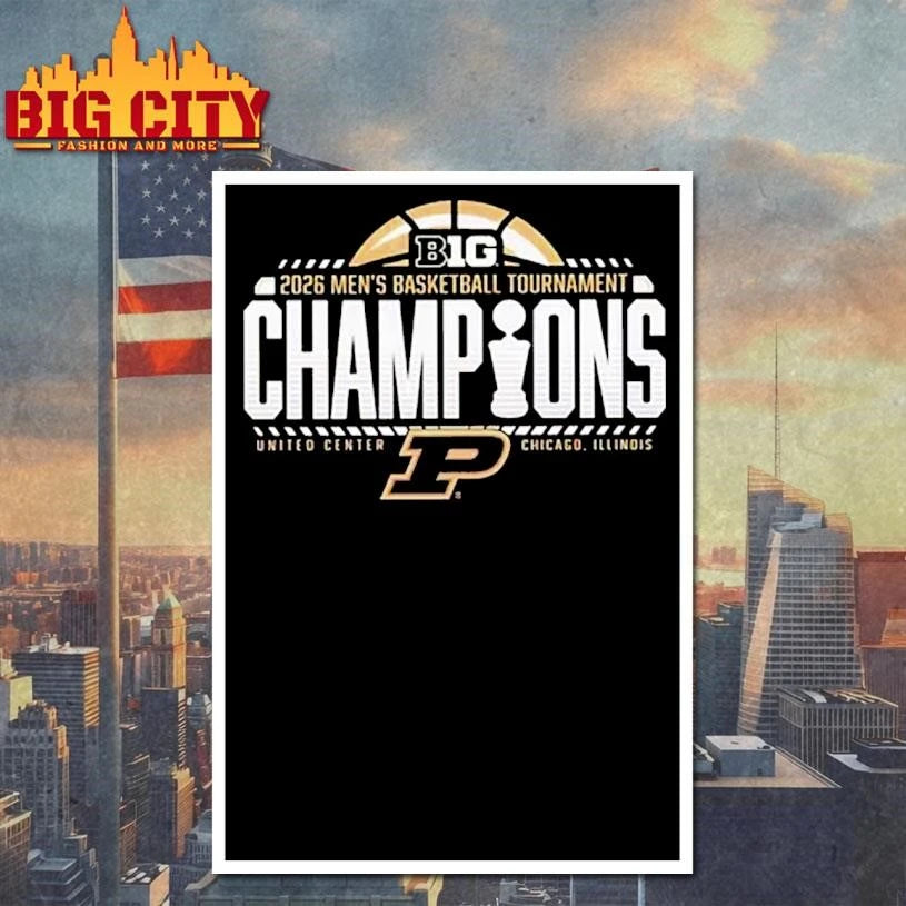 Purdue Boilermakers Black Blue 84 2026 Big Ten Men’s Basketball Tournament Champions Locker Room Shirt