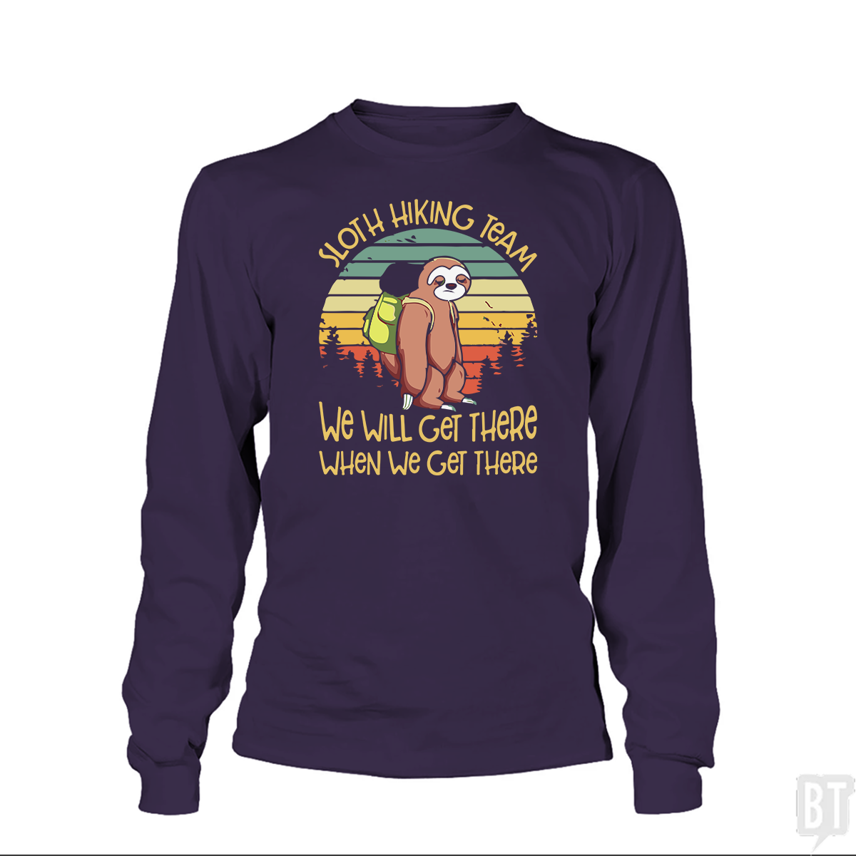 Funny Sloth Hiking Team Long Sleeve