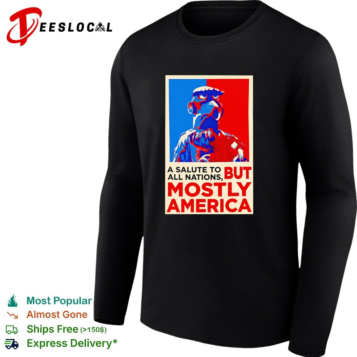 Salute to all nations but mostly America eagle Muppet poster parody shirt