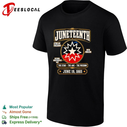 Juneteenth star of freedom second independence day June 19 1865 shirt