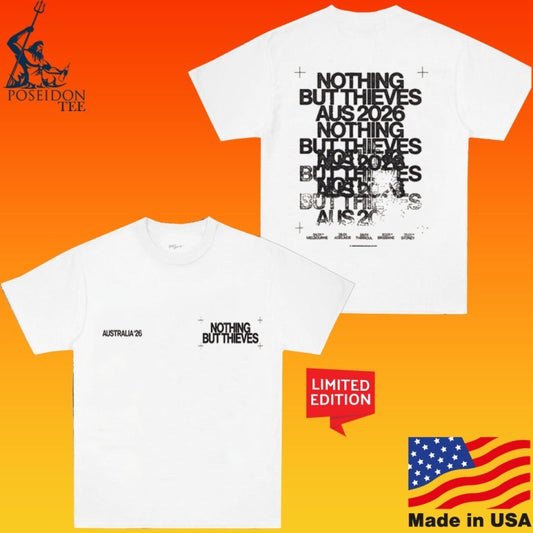 Nothing But Thieves Repeat Logo 2026 Australia Tour Natural T-shirt