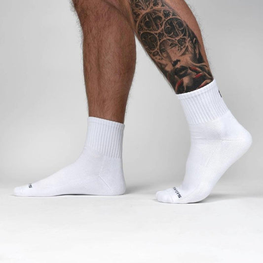 Quarter Socks - White Menswear Ribbed Underwear Tropical