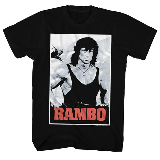 Rambo - Black & White - Short Sleeve - Adult - T-Shirt - clothing by TeeHivey.com