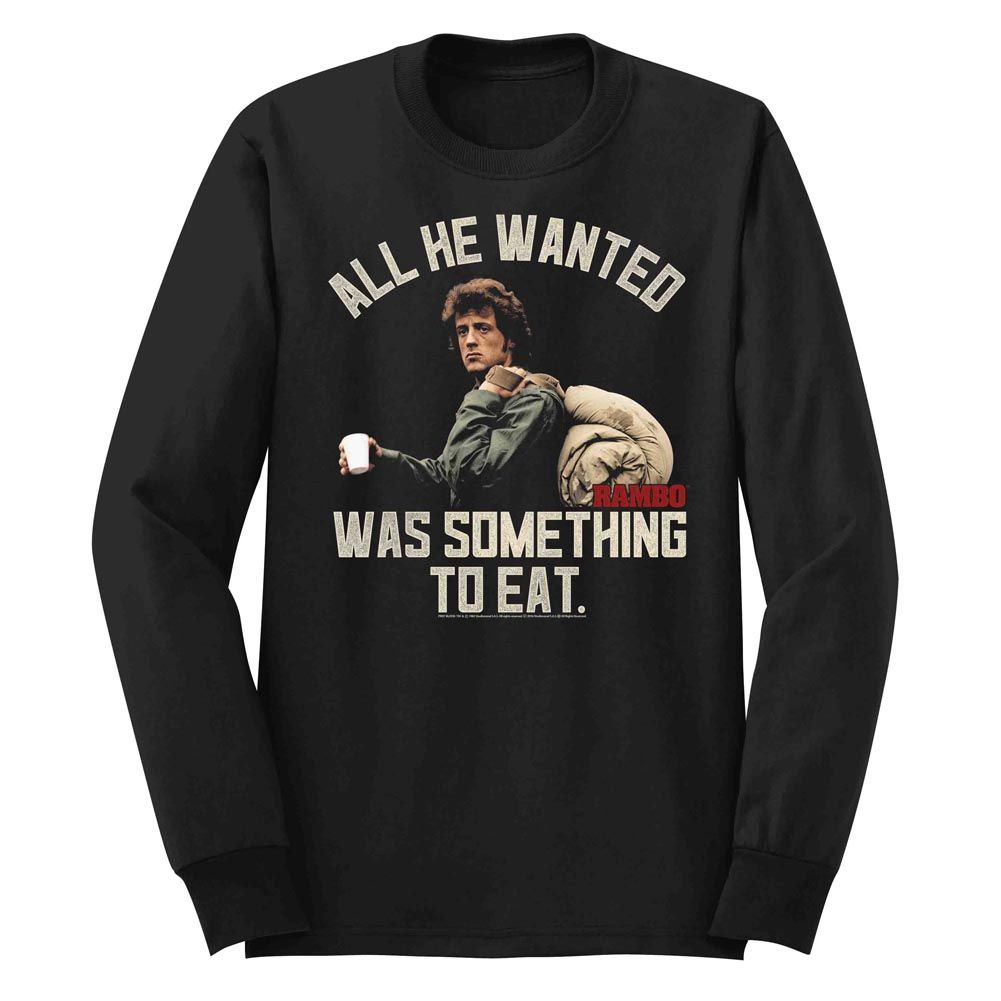 Rambo - Something To Eat - Long Sleeve - Adult - T-Shirt - clothing by TeeHivey.com