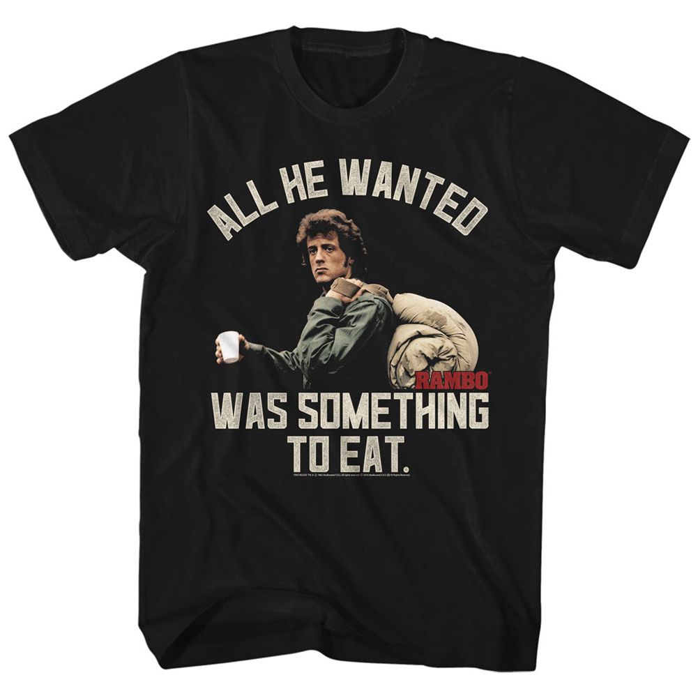 Rambo - Something To Eat - Short Sleeve - Adult - T-Shirt - clothing by TeeHivey.com
