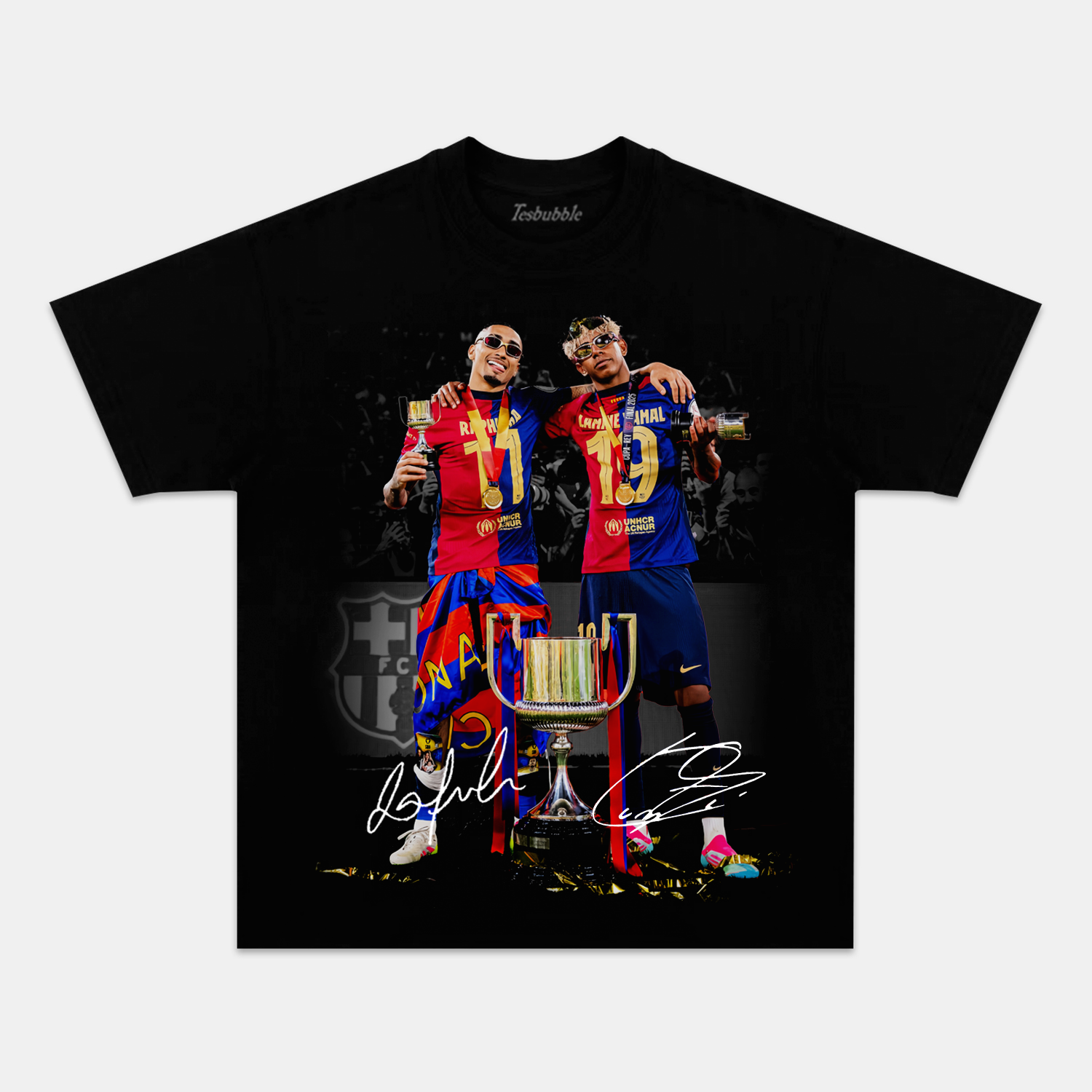RAPHINHA & LAMINE YAMAL TEE 4.29 - clothing by TeeHivey.com (Image 1)