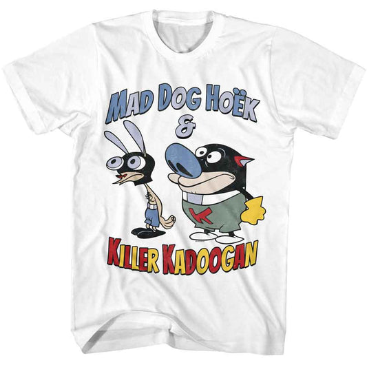 Ren And Stimpy - Mad Dog Hoek - American Classics - White Adult Short Sleeve T-Shirt