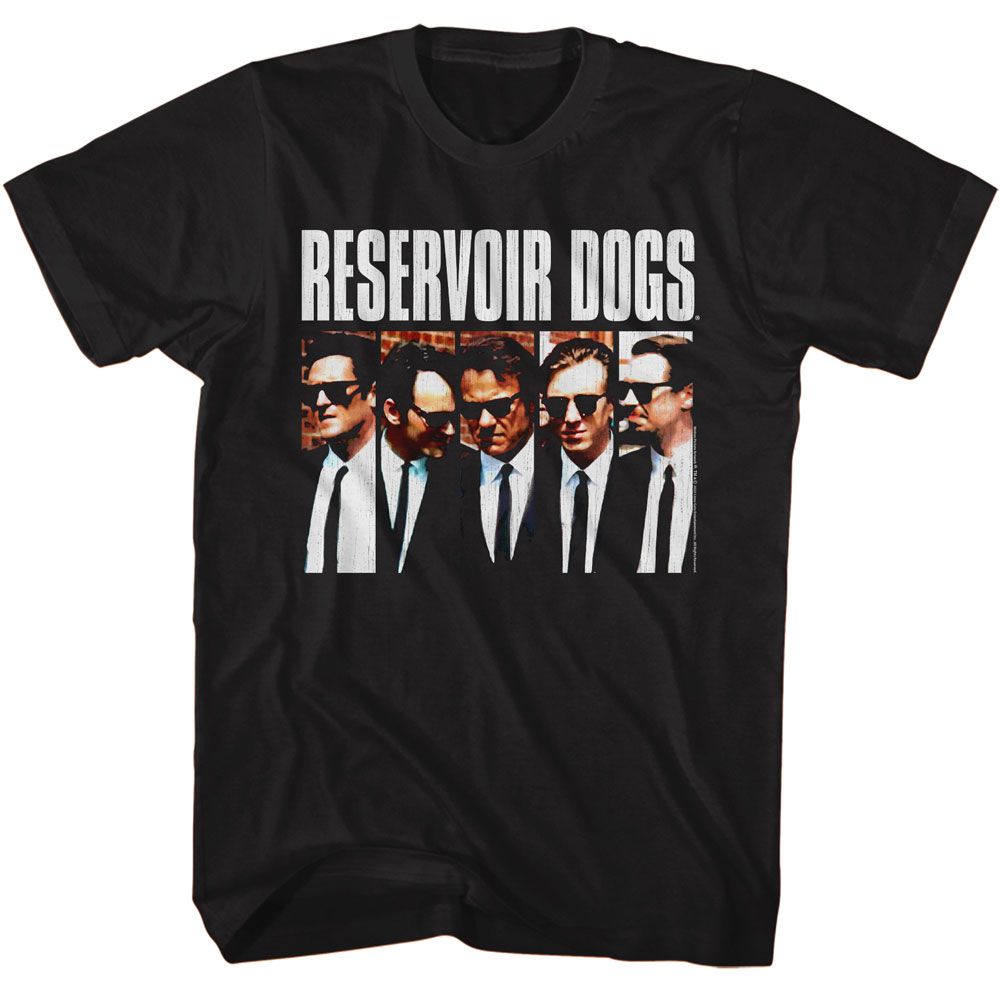 Reservoir Dogs - Character Rectangles - American Classics - Solid Black Adult Short Sleeve T-Shirt (Image 1)
