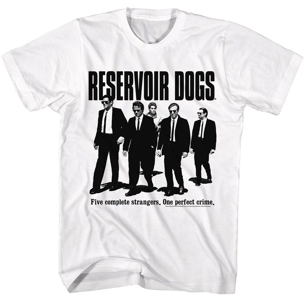 Reservoir Dogs - One Perfect Crime - American Classics - Solid White Adult Short Sleeve T-Shirt (Image 1)